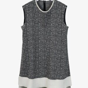 Marie Saint Pierre Grey Tweed Trapeze Style Dress